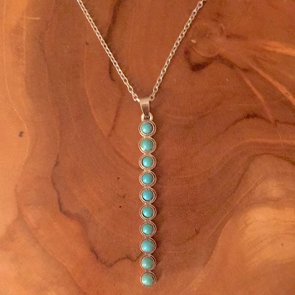 Boho Turquoise Drop Necklace - Picture 7 of 9